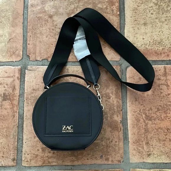 NEW ✨ ZAC POSEN Eartha Black Leather Round Top Handle Bag - Picture 9 of 13
